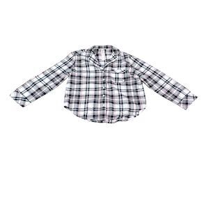 Victoria's‎ Secret XS Black/Pink/White Plaid Button-Down Shirt Pajama Top NWT
